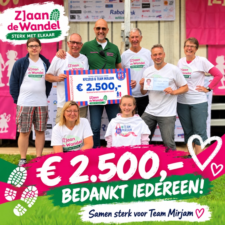 KFC 1910 & Team Mirjam – mooie bijdrage aan [Z]aan de Wandel ❤️